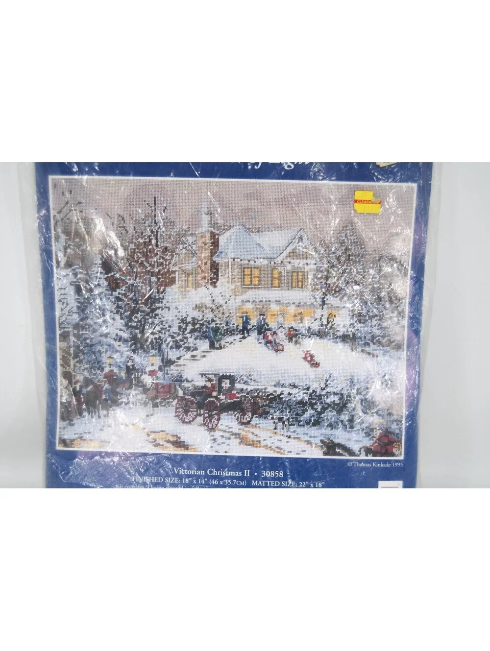 Needlepoint Thomas Kinkade Victorian Christmas Candamar Designs Vintage NEW 90s